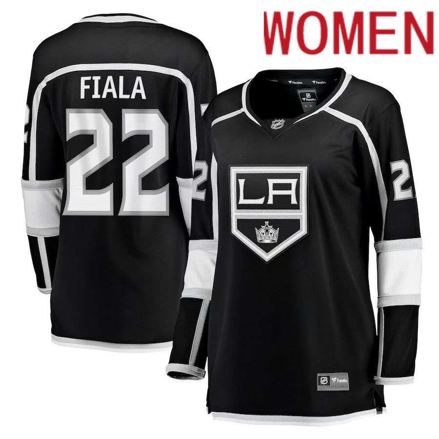 Women Los Angeles Kings #22 Kevin Fiala Fanatics Branded Black Home Breakaway Player NHL Jersey